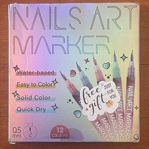 Nail Art Marker Set with 12 Colors
